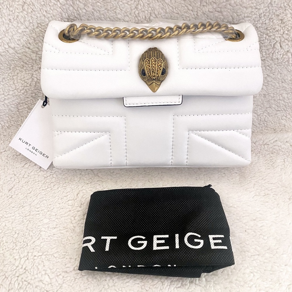 Kurt Geiger London Leather Mini Kensington UJ Bag in White NWT - Picture 1 of 8